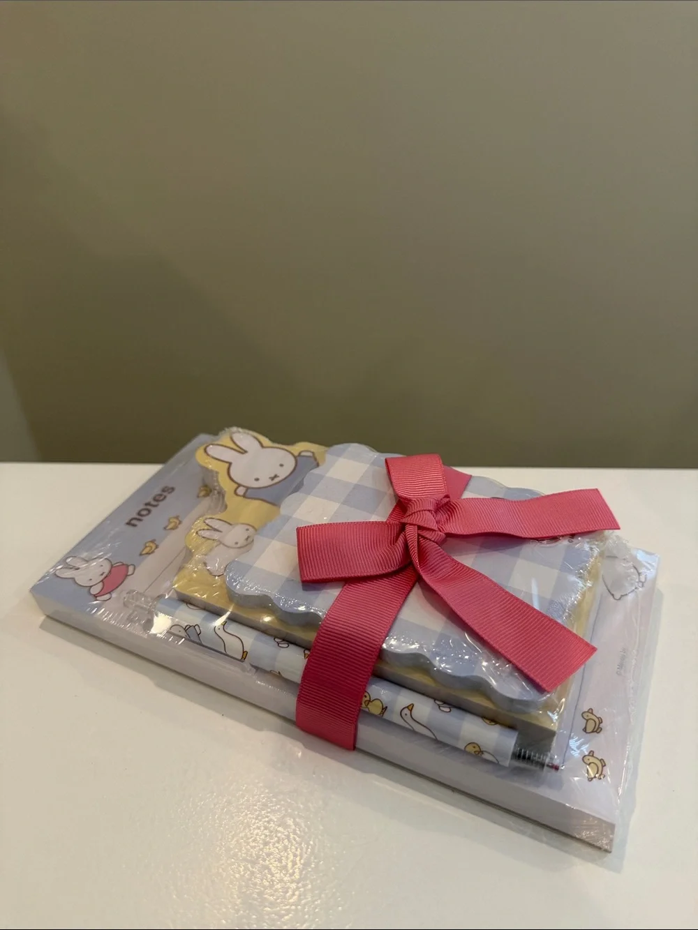 New MIFFY Blue Notepad with Yellow Ducks and Gel Pen Stationary Set